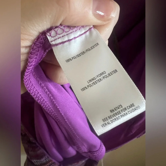 Maison Tara Purple Striped Multi Midi Dress Sz 12 Classic Spring Easter Dress - Picture 10 of 13